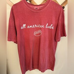 Comfort Colors Vintage Red Tee with Graphic